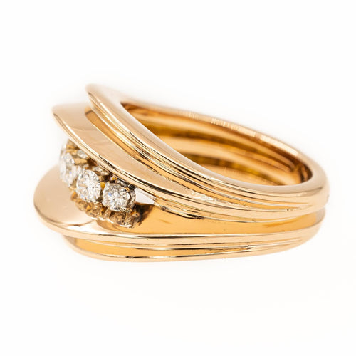 Bague 54 Bague pont en or rose 18 carats et diamants 58 Facettes 1819139CN