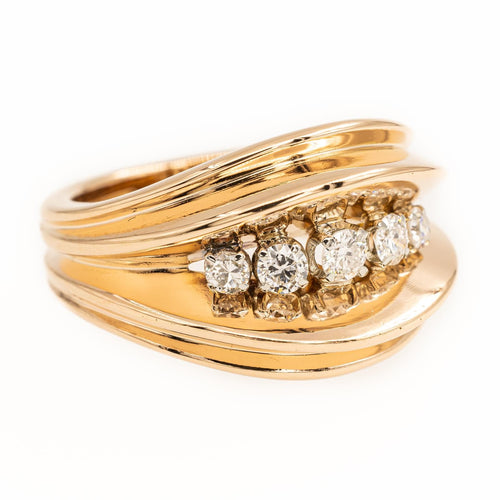Bague 54 Bague pont en or rose 18 carats et diamants 58 Facettes 1819139CN