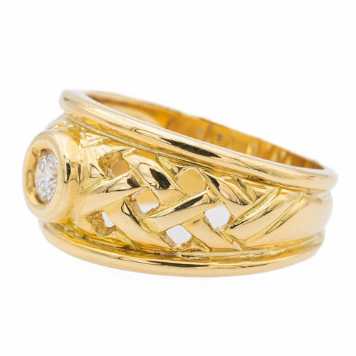 Bague 53 Bague solitaire en or jaune 18 carats avec diamant 58 Facettes 1835757CN