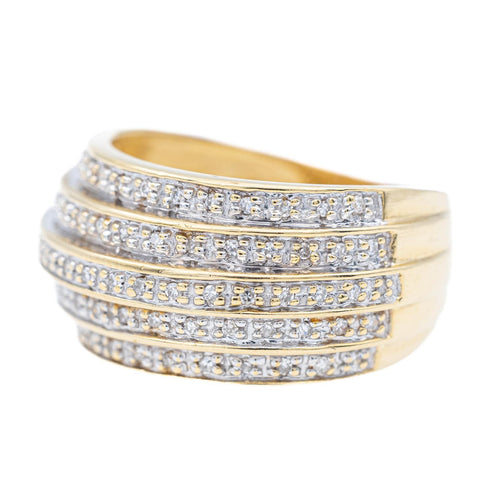 Bague 50 Bague jonc en or jaune 18 carats pavée de diamants 58 Facettes 2312827CN