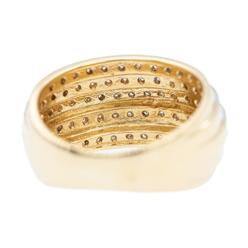 Bague 50 Bague jonc en or jaune 18 carats pavée de diamants 58 Facettes 2312827CN