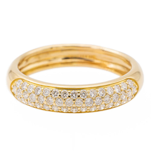 Bague 60 Bague pavée de diamants en or jaune 18 carats 58 Facettes 2309019CN