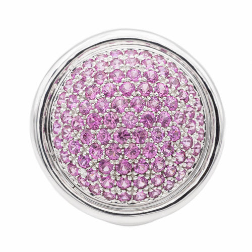 Bague 54 Bague en or blanc 18 carats pavée de saphirs roses 58 Facettes 2383037CN