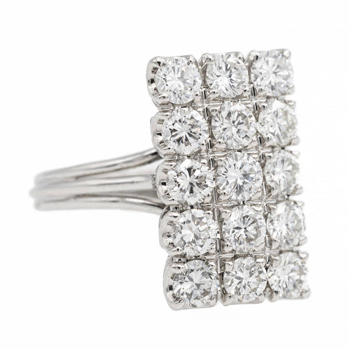 Bague 48 Bague en or blanc 18 carats pavée de diamants 58 Facettes 2432010CN