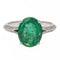 Bague 53 Bague en or blanc 18 carats avec émeraude ovale et diamants 58 Facettes 2543095CN