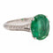 Bague 53 Bague en or blanc 18 carats avec émeraude ovale et diamants 58 Facettes 2543095CN