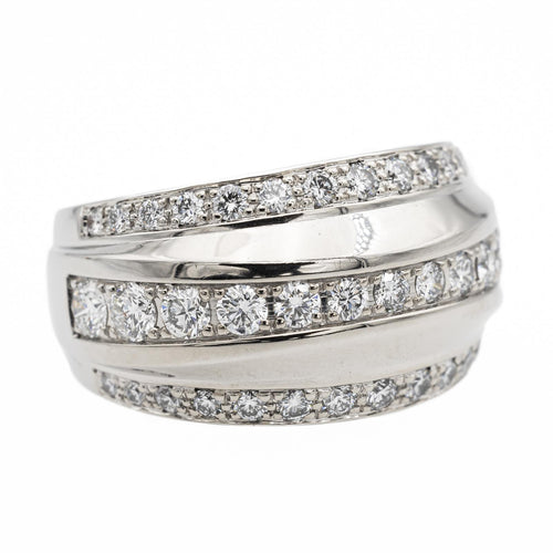 Bague 57 Chopard La Strada - Bague bandeau en or blanc et diamants 58 Facettes 2549311CN