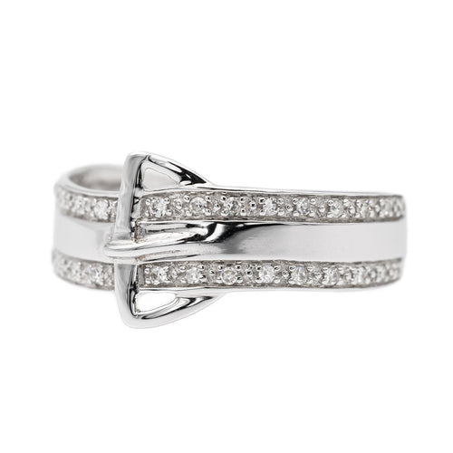 Bague 58 Bague ceinture en or blanc 18 carats sertie de diamants 58 Facettes 2682327CD