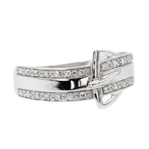 Bague 58 Bague ceinture en or blanc 18 carats sertie de diamants 58 Facettes 2682327CD