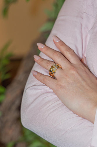 Bague 53 Chopard Casmir - Bague en or jaune pavée de diamants 58 Facettes 2721413CN