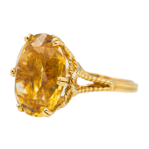 Bague 59 Bague en or jaune 18 carats sertie d’une citrine 58 Facettes 2905360CN