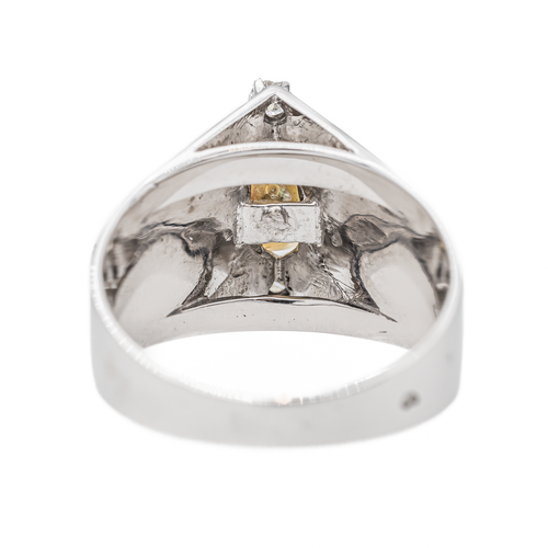 Bague 54 Bague en or blanc 18 carats avec perle et diamants 58 Facettes 2999434CN