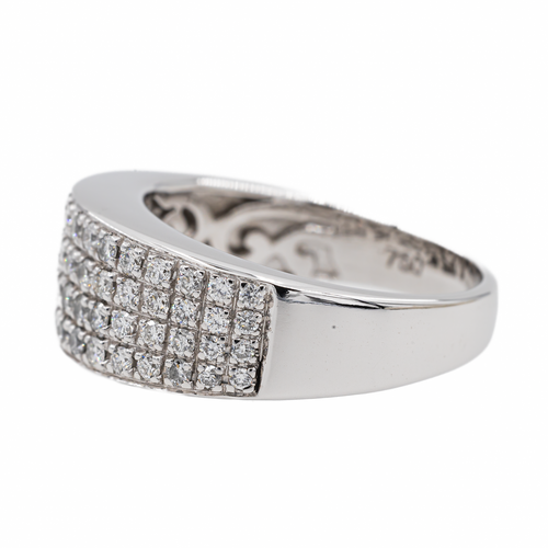 Bague 52 Bague jonc en or blanc 18 carats pavée de diamants 58 Facettes 3046732CN
