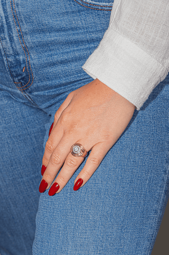 Bague 50.5 Bague en or rose 18 carats et platine sertie de diamants 58 Facettes 3132890RV