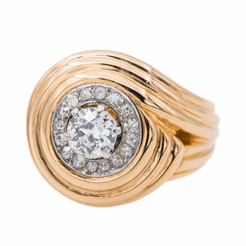 Bague 50.5 Bague en or rose 18 carats et platine sertie de diamants 58 Facettes 3132890RV