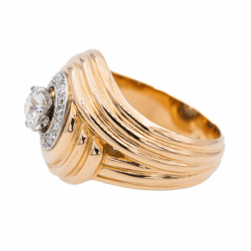 Bague 50.5 Bague en or rose 18 carats et platine sertie de diamants 58 Facettes 3132890RV