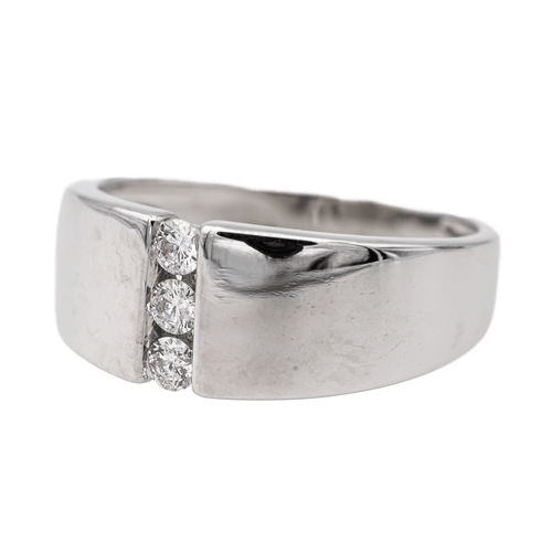 Bague 56 Bague trilogie en or blanc 18 carats et diamants 58 Facettes 3167516CN
