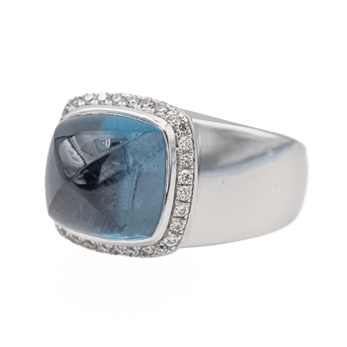 Bague 57 Fred Pain de Sucre - Bague en or blanc avec topaze et diamants 58 Facettes 3249891CN
