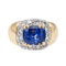 Bague 54 Bague en or jaune 18 carats avec saphir et diamants 58 Facettes 3393426CN