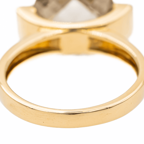 Bague 53 Bague solitaire en or jaune et quartz fumé 58 Facettes 3443077RV