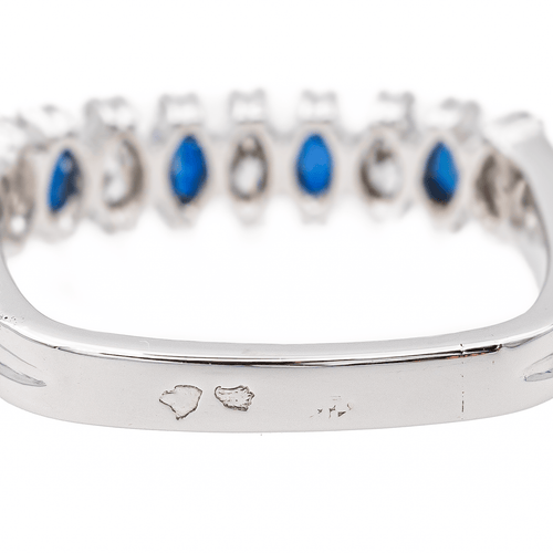 Bague 50 Bague en or blanc et platine saphirs et diamants 58 Facettes 3417085CN