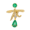 Bague 55 Bague en or jaune 18 carats avec émeraudes et diamants 58 Facettes 3655099CN