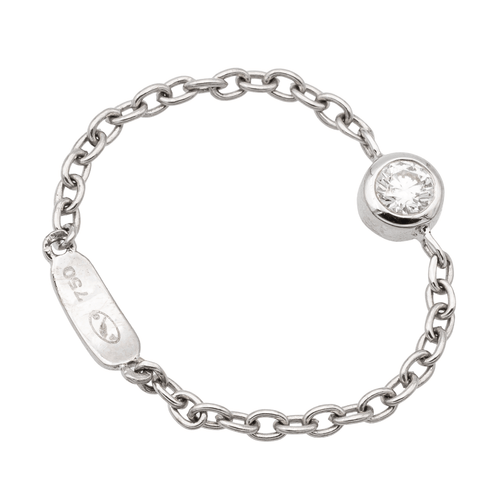 Bague 54 Bague chaînette en or blanc 18 carats avec diamant 58 Facettes 578663RV