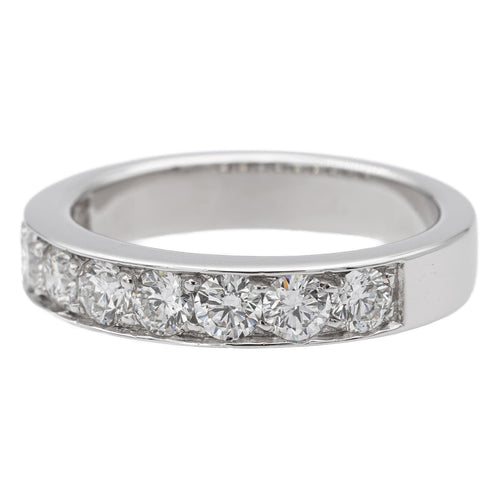 Bague 53 Bague demi-alliance en or blanc sertie de diamants 58 Facettes 578772RV