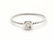 Bague 54 Bague en or blanc 18 carats avec diamant brillant 0,03 ct 58 Facettes 579277RV
