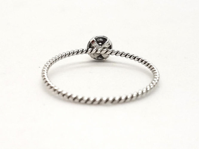 Bague 54 Bague en or blanc 18 carats avec diamant brillant 0,03 ct 58 Facettes 579277RV