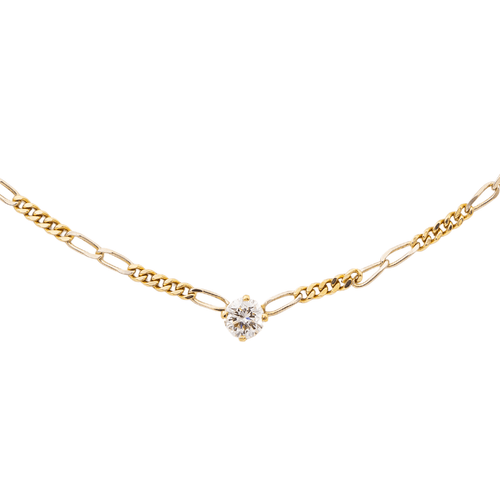 Collier Collier - Maille figaro en or jaune 18 carats et diamant 58 Facettes 2432046CN