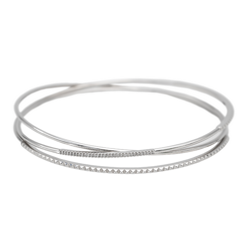 Bracelet Bracelet jonc en or blanc 18 carats et diamants 58 Facettes 2584570CN