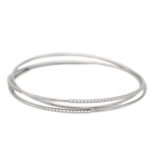 Bracelet Bracelet jonc en or blanc 18 carats et diamants 58 Facettes 2584570CN