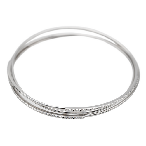 Bracelet Bracelet jonc en or blanc 18 carats et diamants 58 Facettes 2584570CN