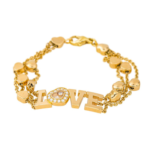 Bracelet Chopard Love Happy Diamond - Bracelet en or jaune et diamants 58 Facettes 4423010CN