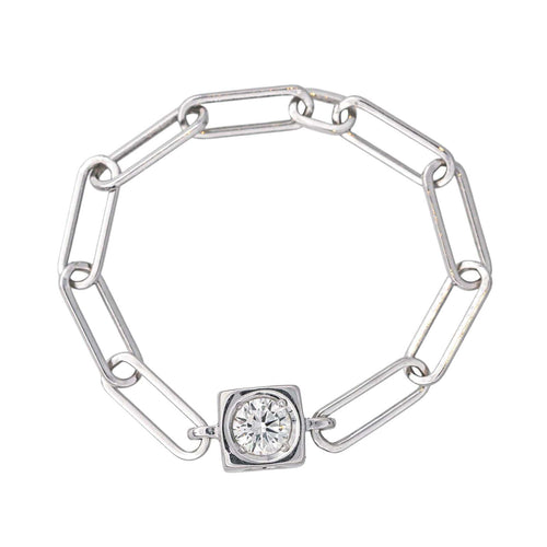 Bague 50 Dinh Van Le Cube - Bague en or blanc 18 carats et diamant 58 Facettes 4557321CN