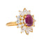 Bague 53 Bague pompadour sertie de rubis et diamants en or jaune 18 carats 58 Facettes 4555578RV