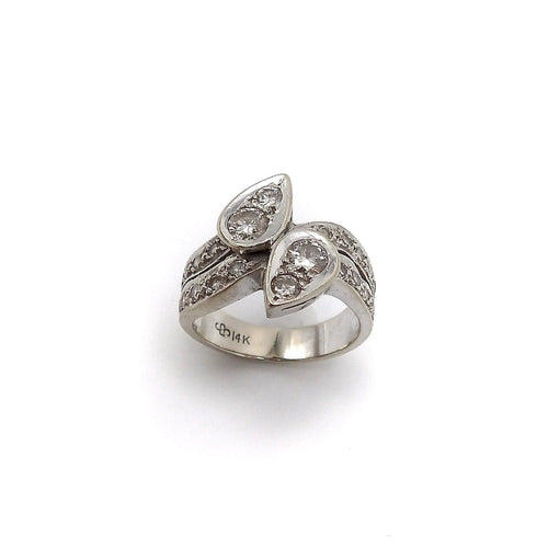 Bague David Sarkin - Bague Moi et Toi bypass en or 14K et diamants 58 Facettes
