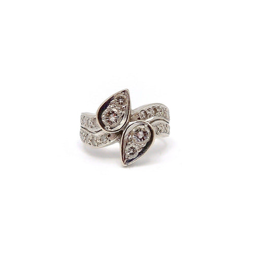 Bague David Sarkin - Bague Moi et Toi bypass en or 14K et diamants 58 Facettes