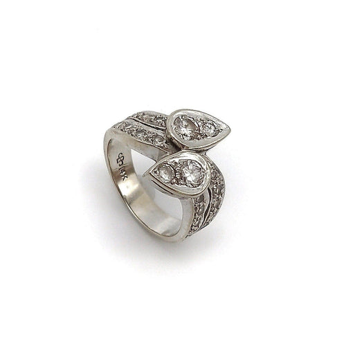 Bague David Sarkin - Bague Moi et Toi bypass en or 14K et diamants 58 Facettes