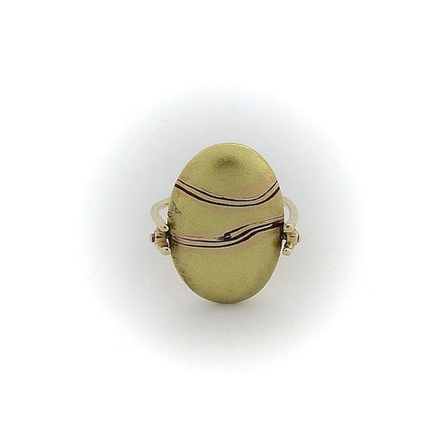 Bague Carrie Adell - Bague vintage Mokume Gane en or 18k et 14k 58 Facettes