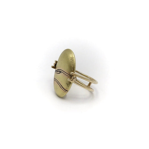 Bague Carrie Adell - Bague vintage Mokume Gane en or 18k et 14k 58 Facettes