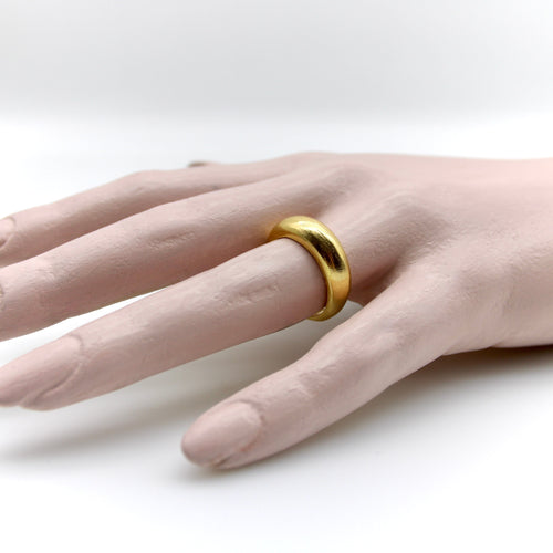 Bague Bague dôme signature en or jaune 22K 58 Facettes