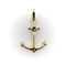Pendentif Signature - Pendentif ancre en or jaune 14k et saphir bleu 58 Facettes A20010
