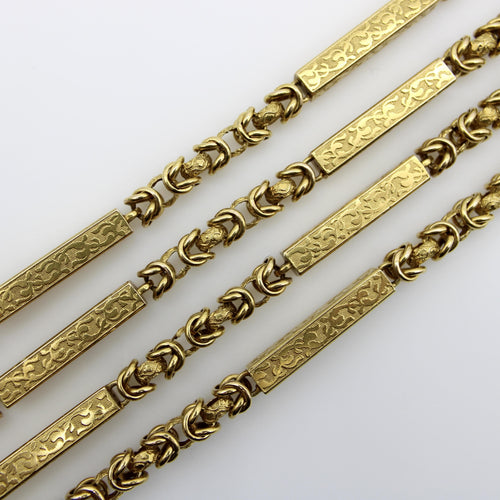 Collier Chaîne de garde victorienne à maillons fantaisie en or 14K 58 Facettes A20000