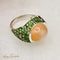 Bague 54 Boucheron - Bague en or blanc 18 carats quartz œil-de-chat et grenats démantoïdes 58 Facettes 2401