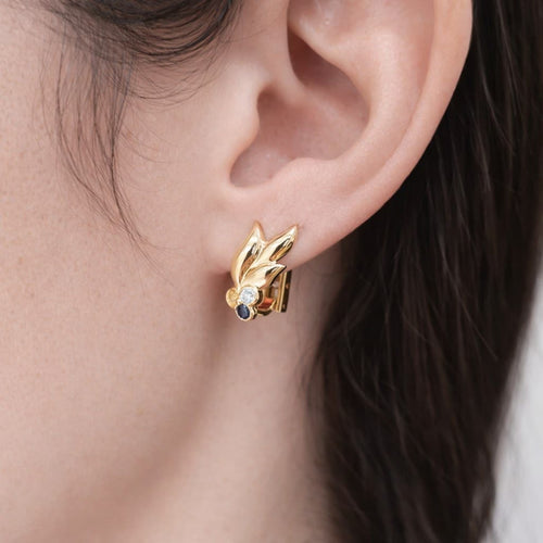 Boucles d'oreilles Boucles d'oreilles en or jaune, diamants et saphirs 58 Facettes 33712