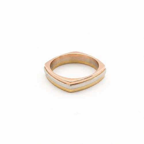 Bague 55 Alliance en trois ors 18 carats 58 Facettes 29789