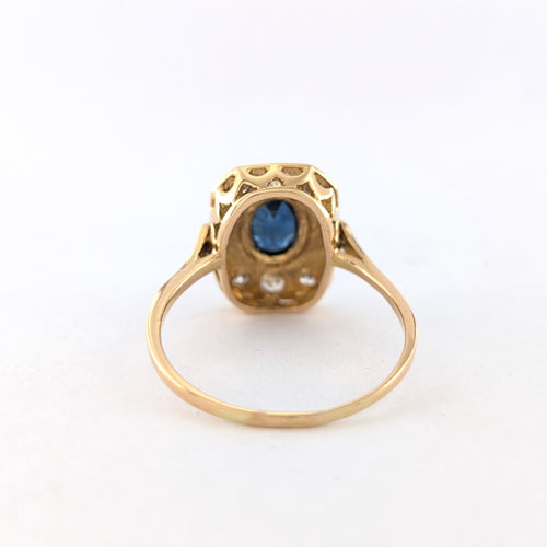 Bague 58 Bague Art déco en or jaune, saphir et diamants 58 Facettes 31192