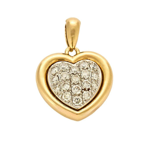 Pendentif Pendentif cœur en or jaune et gris et diamants 58 Facettes ROM1186